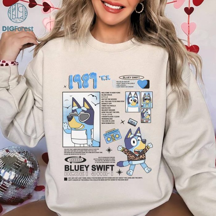 Bluey Swift PNG| Bluey Swifties Shirt | Bluey Eras Tour Shirt | Bluey Swifties Fan Gift | Bluey Party Shirt | Bluey Eras Tour 2024