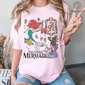 Disney Vintage The Little Mermaid Ariel Shirt, Women's Little Mermaid Ariel Png, Sublimation Ariel Mermaid Png, Digital Download
