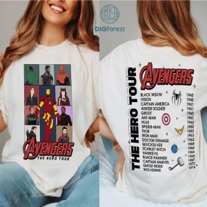 Two-sided X-Men The Hero Tour Shirt, Retro Superhero Team Png, Wolverine Jean Grey Cyclops Png, Avengers Superhero Png, Digital Download