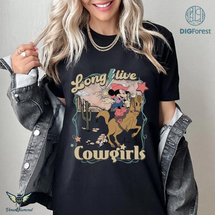 Disney Minnie Mouse Long live Cowgirls Western PNG| Disneyworld Long live Cowgirls Shirt | WDW Family shirt, Disneyland tee | Girl Trip Shirt