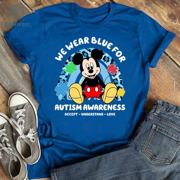 Disney Mickey Mouse Autism Shirt | Mickey We Wear Blue For Autism Awareness | Disneyland Autism Shirt | Autism Kids Shirt | Autism Support Shirt