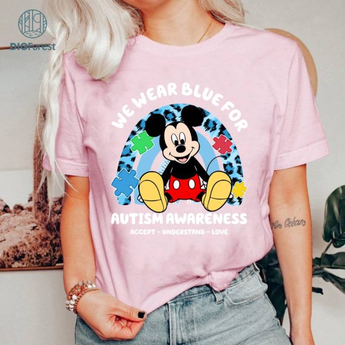 Disney Mickey Mouse Autism Shirt | Mickey We Wear Blue For Autism Awareness | Disneyland Autism Shirt | Autism Kids Shirt | Autism Support Shirt