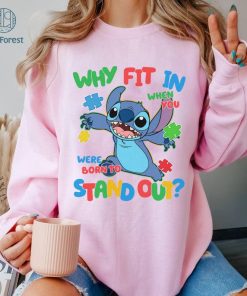 Disney Why Fit In When You Were Born To Stand Out Shirt, Stitch Autism Awareness Shirt, Autism Awareness Month, Disneyland Autism Shirt, Autism Day