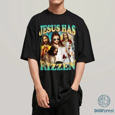 Jesus Has Rizzen Shirt | Vintage Christian Easter Sweatshirt | God Basketball Shirt | Jesus Playing Basketball Funny Religious Tee