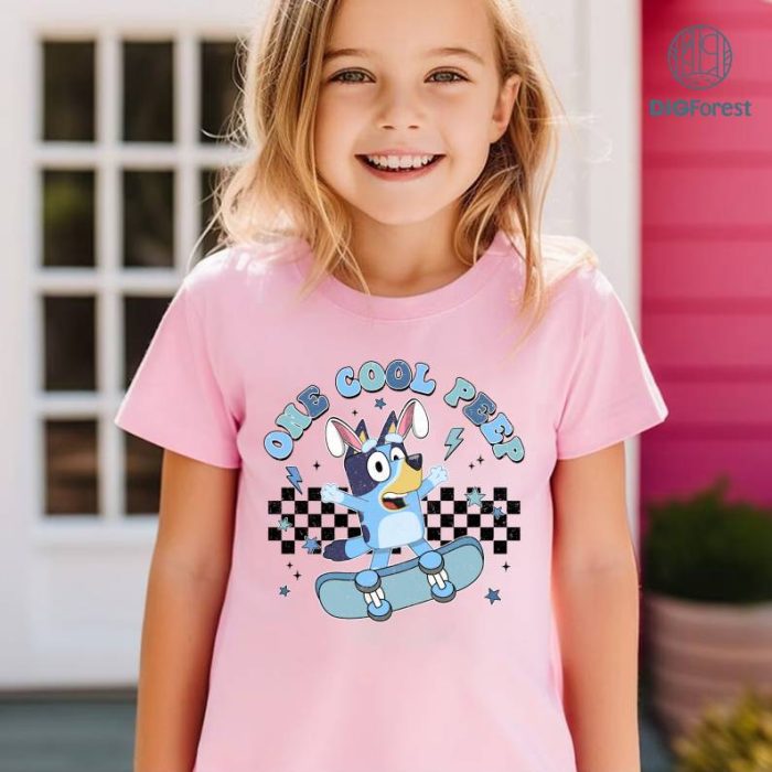 Bluey Easter One Cool Peep Shirt, Easter Bluey Shirt, Kids Easter TShirt, Bluey Easter Bunny Tee, Happy Easter Shirts, Bluey Easter Gift