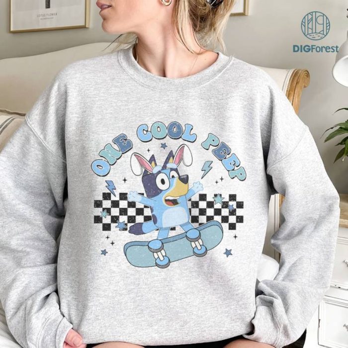 Bluey Easter One Cool Peep Shirt, Easter Bluey Shirt, Kids Easter TShirt, Bluey Easter Bunny Tee, Happy Easter Shirts, Bluey Easter Gift