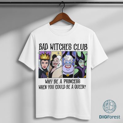 Disneyland Villains T-Shirt - Bad Witches Club Tee, Maleficent Outfit, Evil Queen Shirt, Ursula Cruella Graphic Apparel