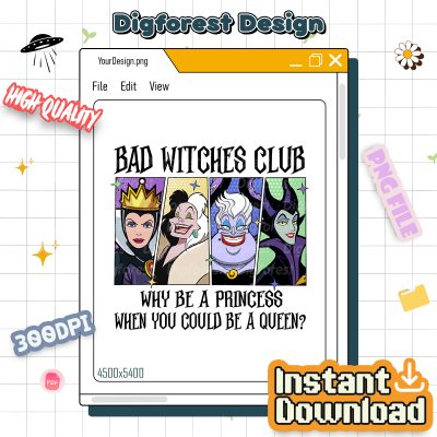 Disneyland Villains T-Shirt - Bad Witches Club Tee, Maleficent Outfit, Evil Queen Shirt, Ursula Cruella Graphic Apparel