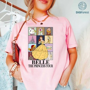 Disney Vintage Belle The Princess Tour PNG, Retro Tale As Old As Time Belle's Book Shop Shirt, Disneyland Princess Trip Tee, Gift For Book Lover