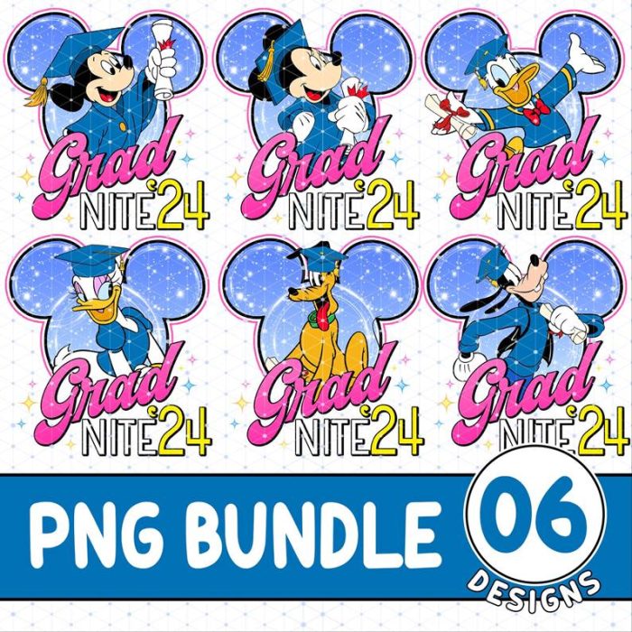 Disney Mickey and Friends Grad Nite 2024 Png, Disneyland Grad Trip Png, Class Of 2024, Graduate Png, Mickey Minnie Graduation Png, Digital Download