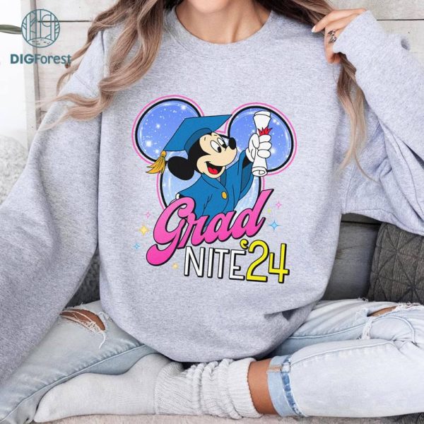 Disney Mickey and Friends Grad Nite 2024 Png, Disneyland Grad Trip Png, Class Of 2024, Graduate Png, Mickey Minnie Graduation Png, Digital Download