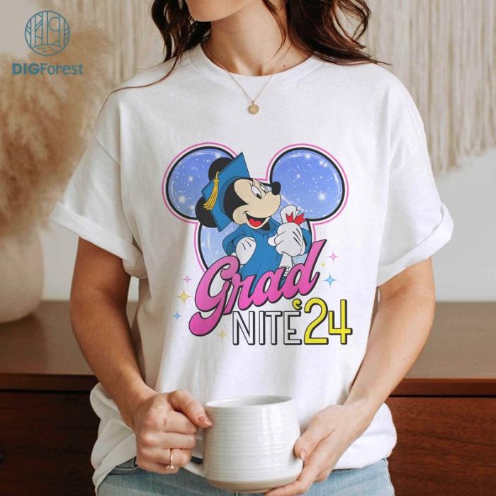 Disney Mickey and Friends Grad Nite 2024 Png, Disneyland Grad Trip Png, Class Of 2024, Graduate Png, Mickey Minnie Graduation Png, Digital Download