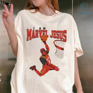 Deadpool I Am Marvel Jesus Shirt | Deadpool Jesus He Is Rizzin PNG | Deadpool 3 Shirt | Deadpool Wade Wilson Shirt | Deadpool Wolverine Shirt