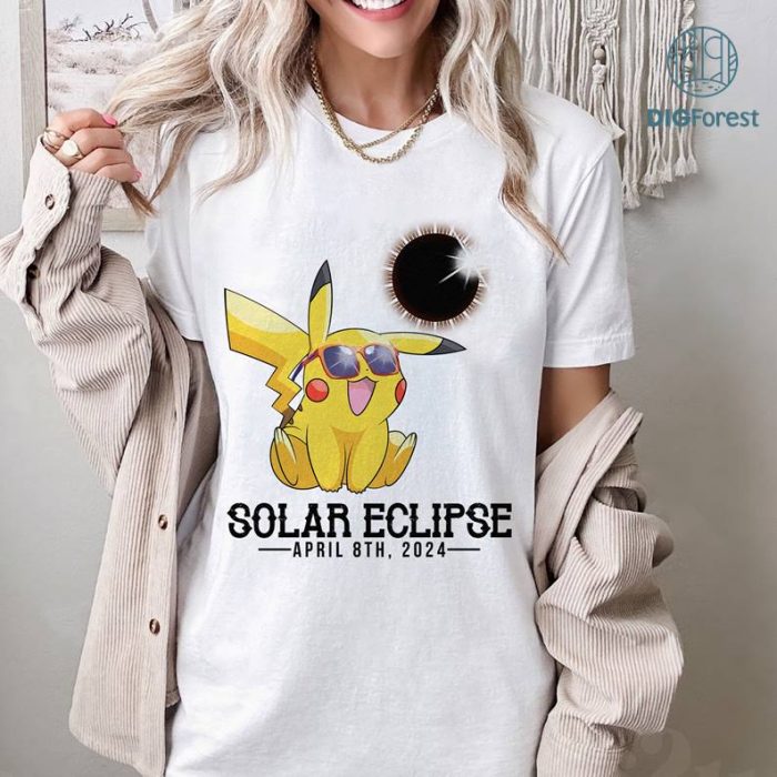 Pikachu Total Solar Eclipse PNG, Pikachu Solar Eclipse Shirt, Totality Shirt, Solar Eclipse 2024 Shirt, April 8Th 2024, Astronomy Shirt