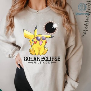Pikachu Total Solar Eclipse PNG, Pikachu Solar Eclipse Shirt, Totality Shirt, Solar Eclipse 2024 Shirt, April 8Th 2024, Astronomy Shirt