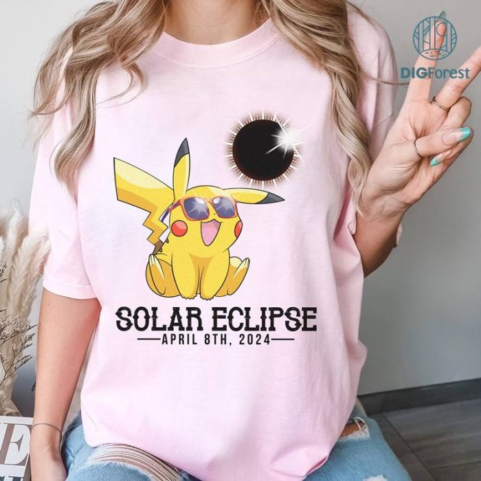 Pikachu Total Solar Eclipse PNG, Pikachu Solar Eclipse Shirt, Totality Shirt, Solar Eclipse 2024 Shirt, April 8Th 2024, Astronomy Shirt