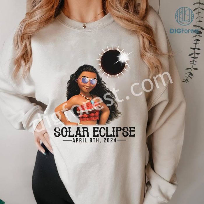 Disney Moana Solar Eclipse Shirt, Moana Png, Totality Png, Solar Eclipse 2024 Png, April 8Th 2024, Moon Astronomy Png