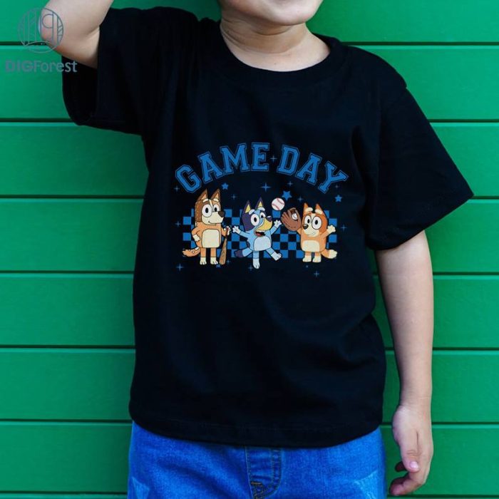 Bluey Baseball Gameday PNG | Bluey Game Day Shirt | Bluey Birthday Gifts | Bluey Kids Shirt | Bluey Birthday Shirt | Bluey Bingo Shirt