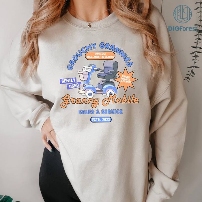 Bluey Grouchy Grannies Shirt, Bluey Granny Mobile PNG, Rita and Janet Shirt, Bluey Heeler Shirt, Bluey Family Shirt, Bluey Custom Shirt