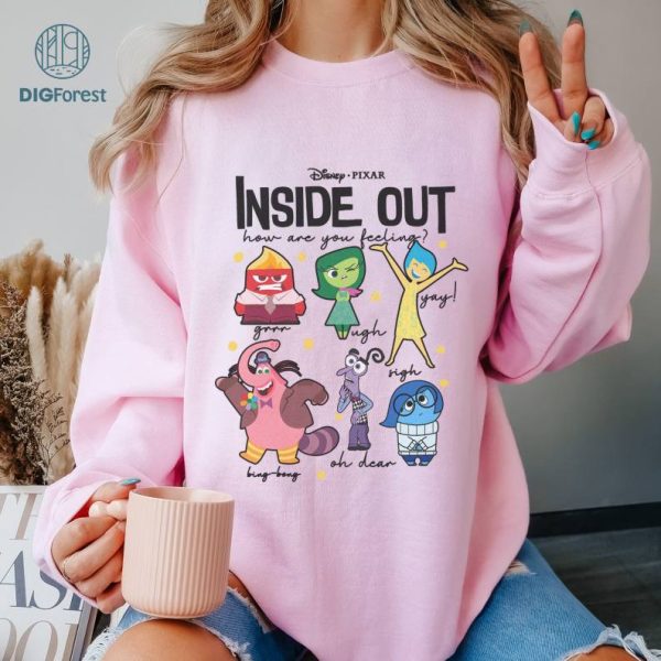Disney Pixar Inside Out Emotion Shirt, Every Day Is Full Of Emotions Mental Health Shirt, Inside Out Cartoon Movie, Joy Disgust Fear Sadness Anger