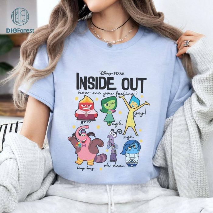 Disney Pixar Inside Out Emotion Shirt, Every Day Is Full Of Emotions Mental Health Shirt, Inside Out Cartoon Movie, Joy Disgust Fear Sadness Anger