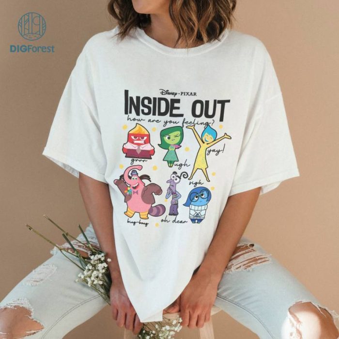 Disney Pixar Inside Out Emotion Shirt, Every Day Is Full Of Emotions Mental Health Shirt, Inside Out Cartoon Movie, Joy Disgust Fear Sadness Anger