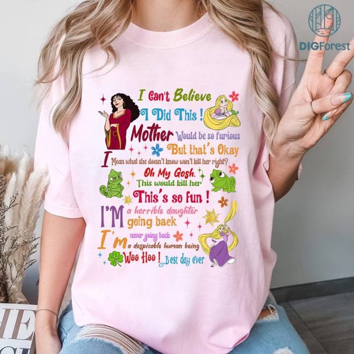 Disney Rapunzel Tangled Princess PNG, Floral Rapunzel Shirt, WDW Disneyland Princess Shirt, Mothers Day Shirt, Mom Gift, Tangled Lanterns Shirt
