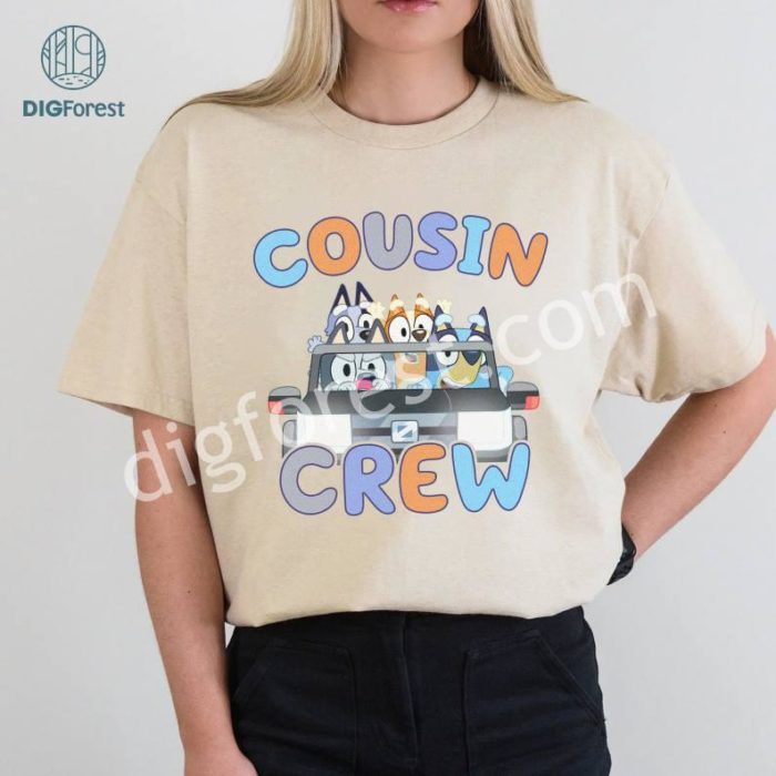 Bluey Matching Cousin Crew Tee | The Cousin Crew Of Bluey Shirt | Bluey Cousin Holiday Tee | Bluey Trendy Boys Cousin Crew Tee