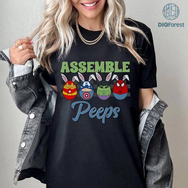 Easter Superman PNG, Chilling With My Peeps Shirt, Boy Easter Png, Cute Easter Shirt Design Png, Happy Easter Png, MCU Easter Outfits, Rabbit Avengers Peeps Tee