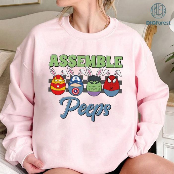 Easter Superman PNG, Chilling With My Peeps Shirt, Boy Easter Png, Cute Easter Shirt Design Png, Happy Easter Png, MCU Easter Outfits, Rabbit Avengers Peeps Tee