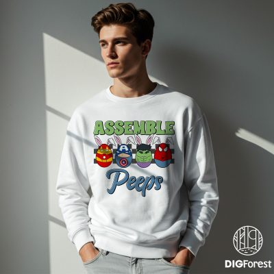 Easter Superman Chilling With My Peeps Shirt | Cute Easter Shirt for Boys | MCU Avengers Bunny Peeps Tee | Happy Easter PNG Design