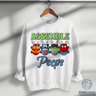 Easter Superman Chilling With My Peeps Shirt | Cute Easter Shirt for Boys | MCU Avengers Bunny Peeps Tee | Happy Easter PNG Design