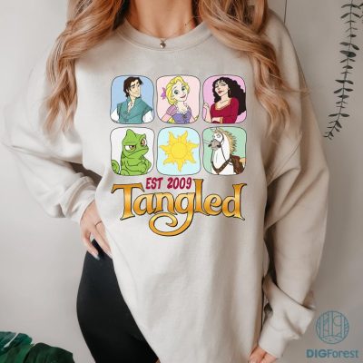 Tangled Characters Group Shot Est 2009 Retro PNG| Rapunzel Flynn Rider Tee | Magic Kingdom Disneyland Family Vacation Holiday Gift Tangled Characters Group Shot Est 2009 Retro PNG| Rapunzel Flynn Rider Tee | Magic Kingdom Disneyland Family Vacation Holiday Gift