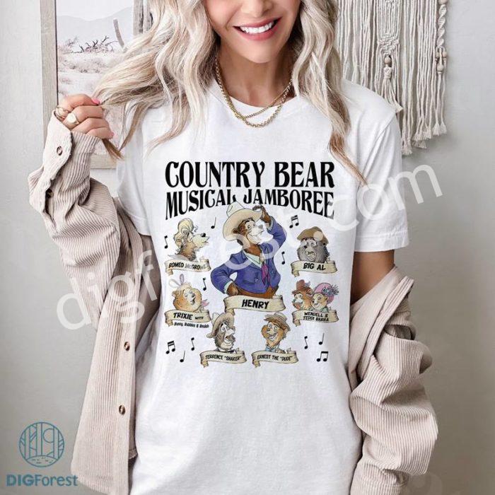 Vintage Country Bear Jamboree Musical Characters Group T-shirt, Disneyland Country Bear Poster PNG, Disneyland Family Vacation 2024 Trip