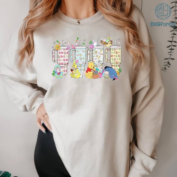 Disney Retro Pooh and Friends Obsessive Cup Disorder Easter PNG | Winnie The Pooh Easter Day Shirt Disneyland Easter Bunny Shirt