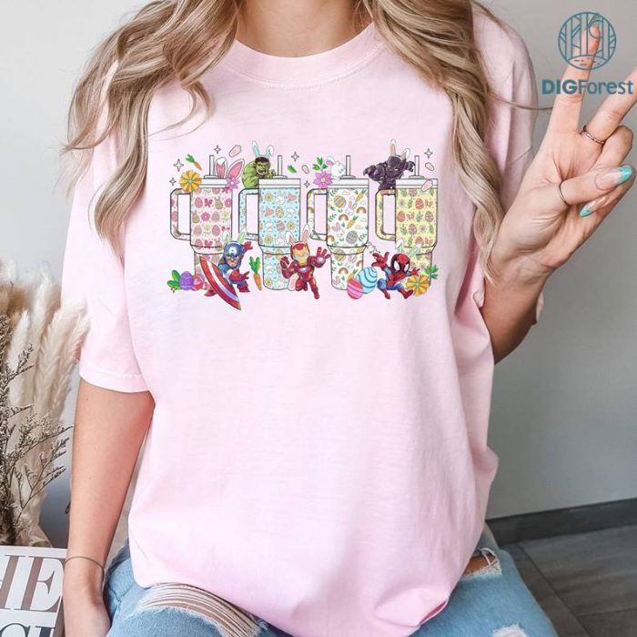 Disney Retro Marvel Obsessive Cup Disorder Easter PNG| Marvel Easter Day Shirt Disneyland Easter Bunny Shirt