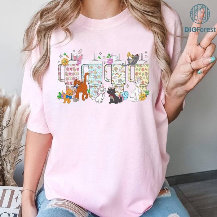 Disney Retro Marie Cat Obsessive Cup Disorder Easter PNG | The Aristocats Easter Day Shirt Disneyland Easter Bunny Shirt