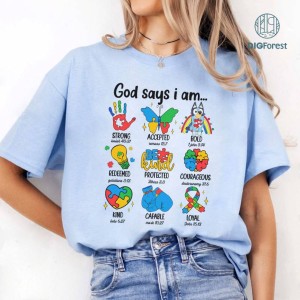 God Says I'm Autism Bluey Shirt, Bluey Autism Shirt, Bluey God Says I am Shirt, Jesus Christian Shirt, Be Kind Shirt, Autism Kids Shirt