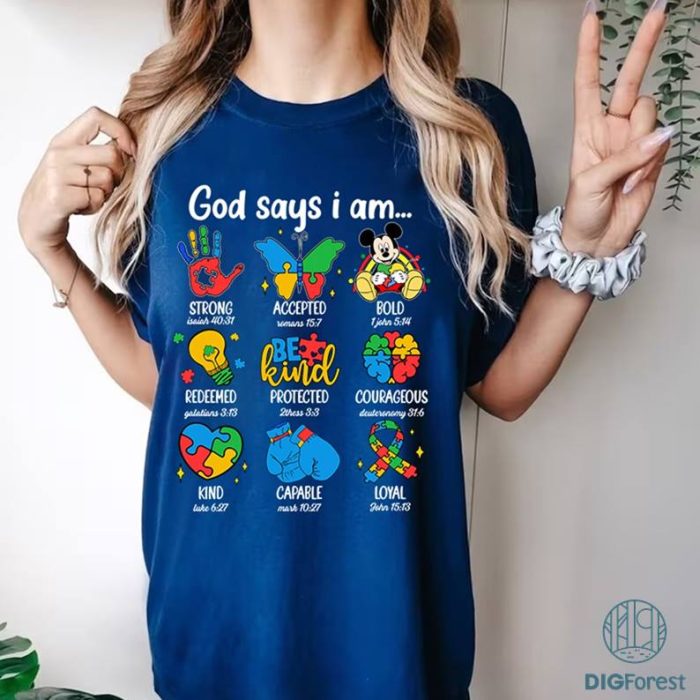 Disney Mickey God Says I Am Autism Shirt, God Says I Am T-Shirt, Neurodiversity Shirt, Mickey Autism Awareness Shirt, Autism Kids Toddler Shirt