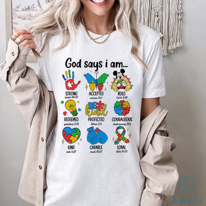 Disney Mickey God Says I Am Autism Shirt, God Says I Am T-Shirt, Neurodiversity Shirt, Mickey Autism Awareness Shirt, Autism Kids Toddler Shirt