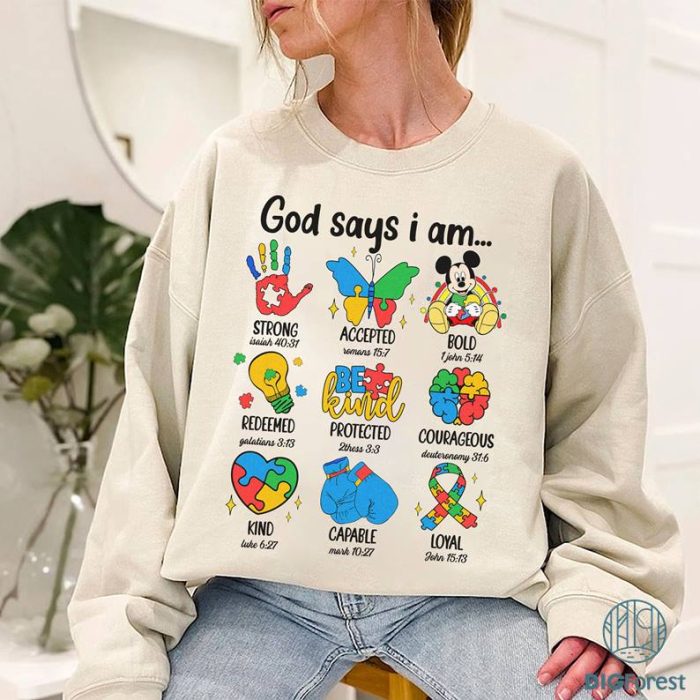 Disney Mickey God Says I Am Autism Shirt, God Says I Am T-Shirt, Neurodiversity Shirt, Mickey Autism Awareness Shirt, Autism Kids Toddler Shirt