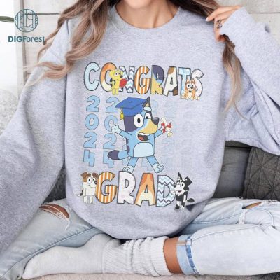 Bluey Congrats Grad 2024 Shirt, Bluey Graduation Shirt, Graduation Shirt Toddler, Class Of 2024 Shirt, Custom Bluey Shirt, Bluey Muffin Tee Bluey Congrats Grad 2024 Shirt, Bluey Graduation Shirt, Graduation Shirt Toddler, Class Of 2024 Shirt, Custom Bluey Shirt, Bluey Muffin Tee