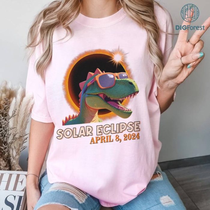 Dinosaur Total Solar Eclipse PNG, Totality Dinosaur Shirt, Solar Eclipse 2024 Shirt, Funny Dinosaur Shirt, Path of Totality Shirt