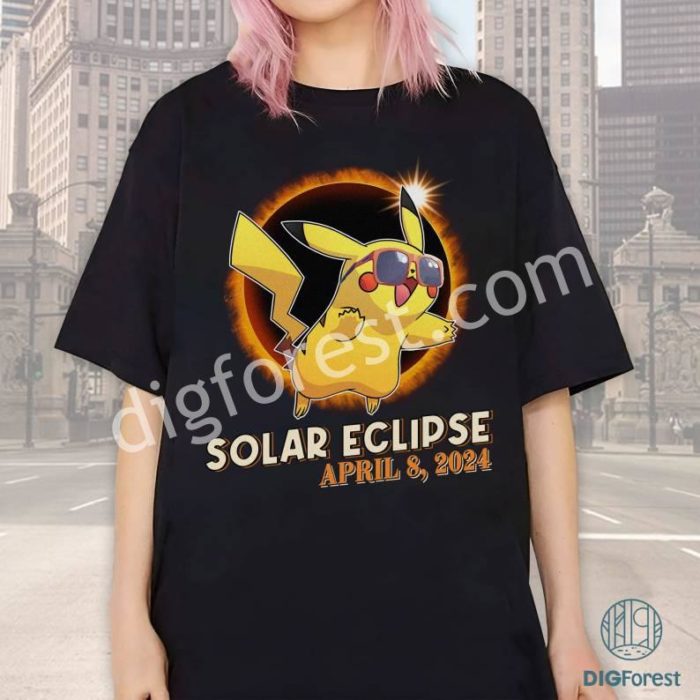 Pikachu Total Solar Eclipse PNG, Pikachu Solar Eclipse Shirt, Totality Shirt, Solar Eclipse 2024 Shirt, April 8Th 2024, Astronomy Shirt