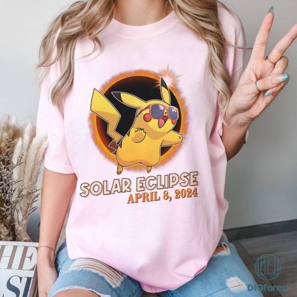 Pikachu Total Solar Eclipse PNG, Pikachu Solar Eclipse Shirt, Totality Shirt, Solar Eclipse 2024 Shirt, April 8Th 2024, Astronomy Shirt