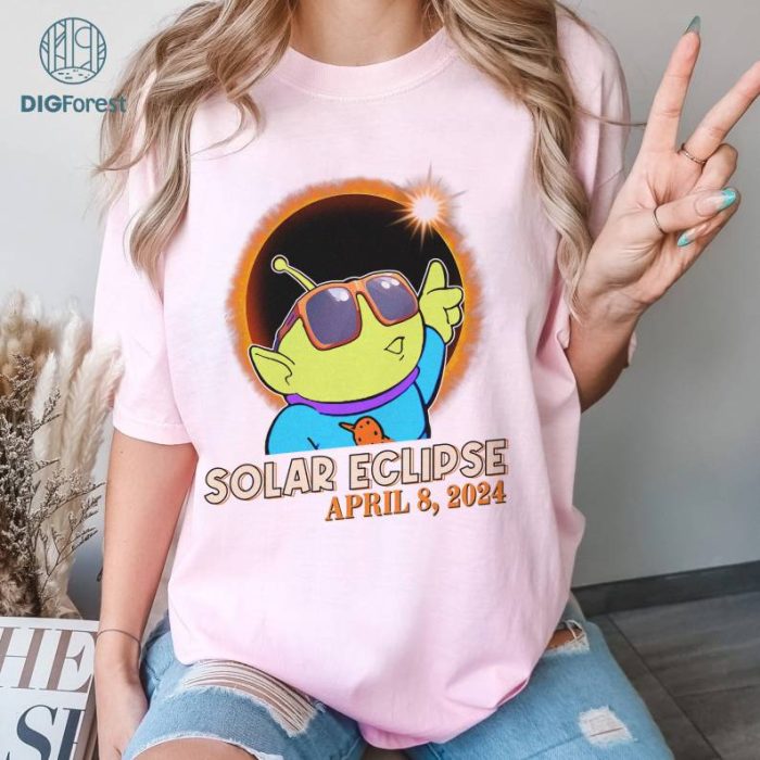 Disney Toy Story Alien Solar Eclipse PNG, Toy Story Shirt, Totality Shirt, Solar Eclipse 2024 Shirt, April 8Th 2024 Shirt, Moon Astronomy Shirt
