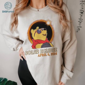 Disney Winnie Pooh Total Solar Eclipse PNG, Winnie the Pooh Shirt, Totality Shirt, Solar Eclipse 2024 Shirt, April 8Th 2024, Moon Astronomy Shirt