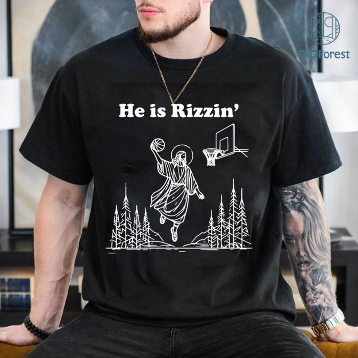 Vintage Jesus Has Rizzen Shirt Christian Sweatshirt, Easter Jesus PNG, Jesus Basketball Shirt, Jesus Playing Basketball, Religious