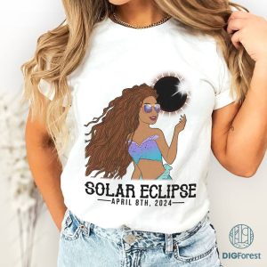 Disney Mermaid Total Solar Eclipse PNG, Mermaid Shirt, Totality Shirt, Solar Eclipse 2024 Shirt, April 8Th 2024, Moon Astronomy Shirt