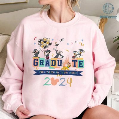 Disney Mickey and Friends Graduate Shirt, From the Tassel to the Castle PNG, Disneyland Family Graduation Senior Class of 2024, Mom Dad of the Grad Disney Mickey and Friends Graduate Shirt, From the Tassel to the Castle PNG, Disneyland Family Graduation Senior Class of 2024, Mom Dad of the Grad